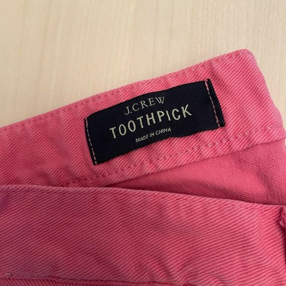 J Crew 8" Toothpick Jeans Women's Size 28 Ankle Denim Pink Coral - Picture 4 of 9